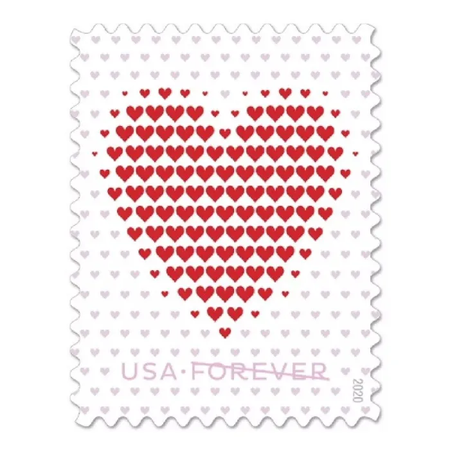 Made of red Hearts 2020  love wedding - 5 Sheets 100 Pcs Unused Stamps for Mailing hot